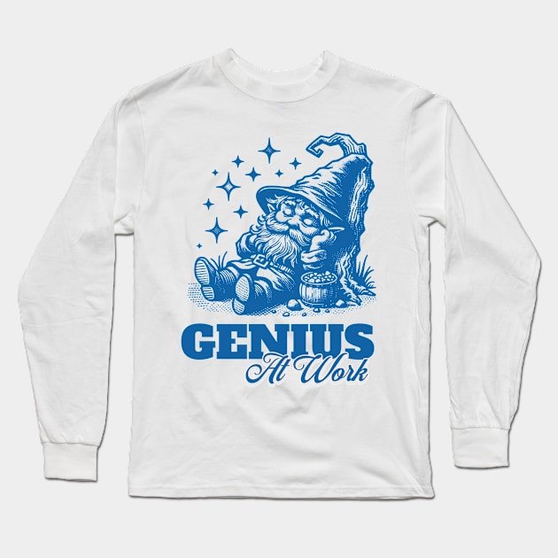 sleeping dwarf | genius at work Long Sleeve T-Shirt by ThirdEyeDesign